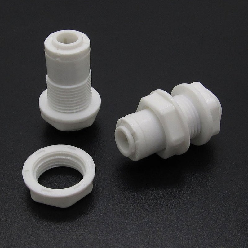 NewZoll 5 PCS White Fittings Bulkhead Connector 1/4"" Tube Quick connect RO Water Filter Connector - Image 3